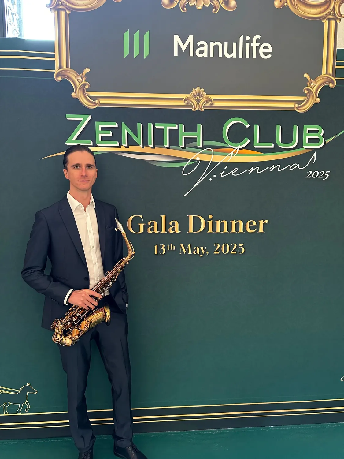 Saxophonist beim Gala Dinner in Wien